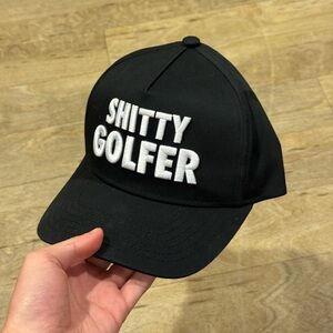 NWOT Golf Gods "Shitty Golfer" Pro Tour Black Golf Hat Adjustable Back